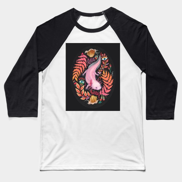Axolotl Baseball T-Shirt by MHeld 